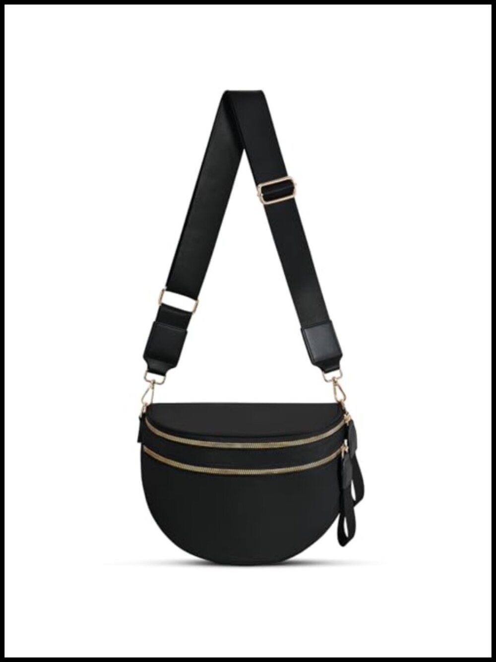 Checkered Nylon Crossbody Bag Large Fanny Pack Adjustable Strap Women